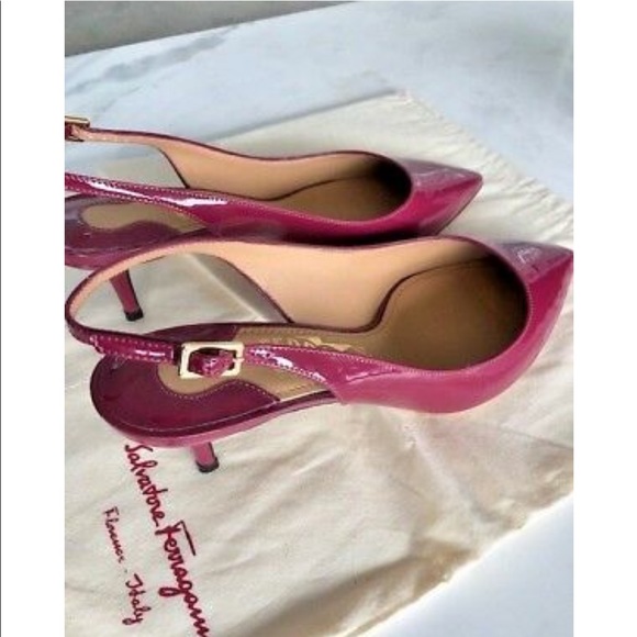 SALVATORE FERRAGAMO PUMPS KITTEN HEELS MALY 7.5C - Picture 10 of 13